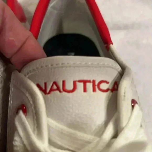 Náutica "Lanyard Perf” Shoes White Red Perforated Sneakers - 8.5 - Picture 6 of 11